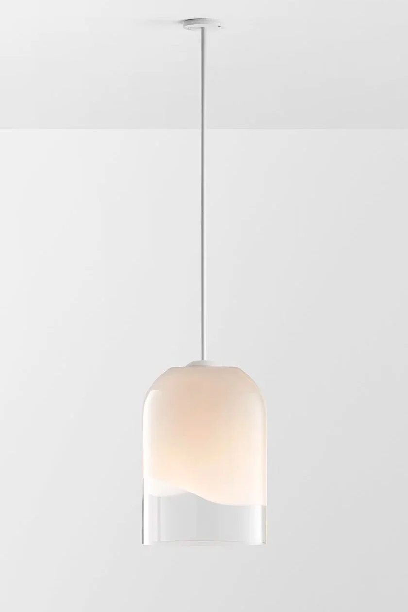 MONI EXTRA LARGE SINGLE PENDANT - WHITE POWDER COAT / CLEAR + WHITE