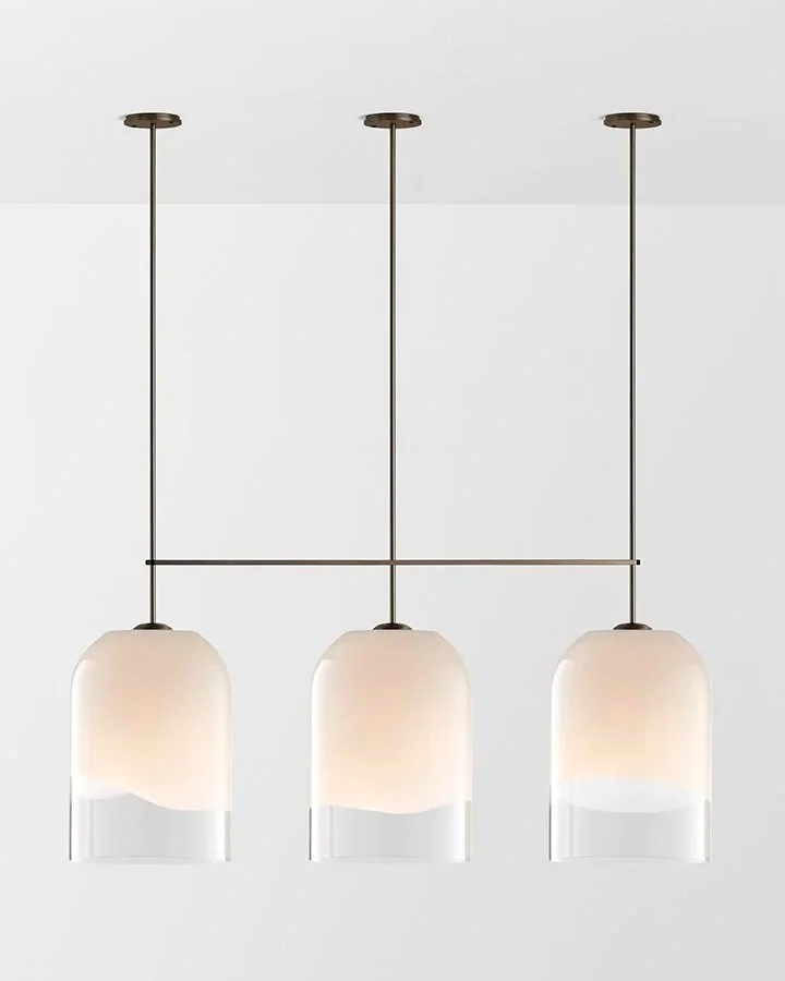 MONI EXTRA LARGE TRIPLE PENDANT - BRONZE / CLEAR + WHITE