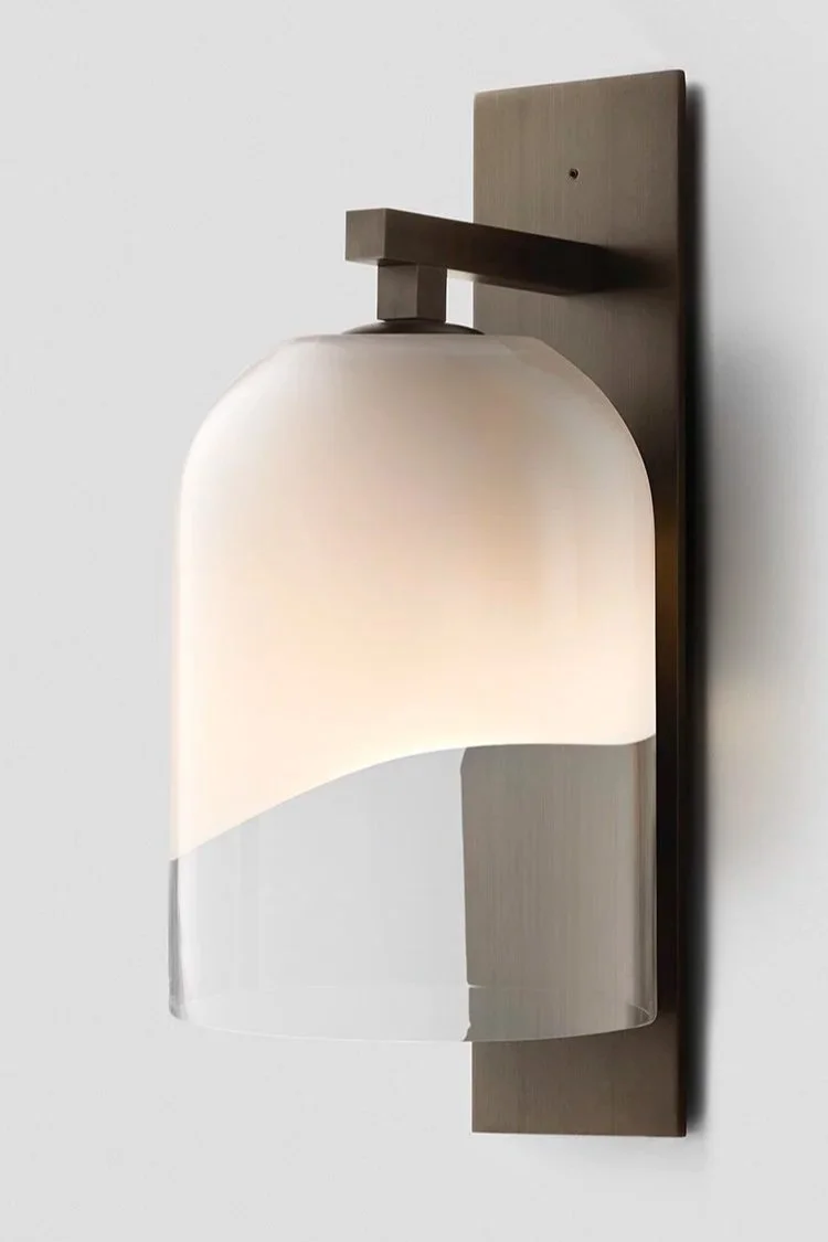 MONI EXTERIOR LARGE WALL SCONCE - ANODISED BRONZE / CLEAR + WHITE
