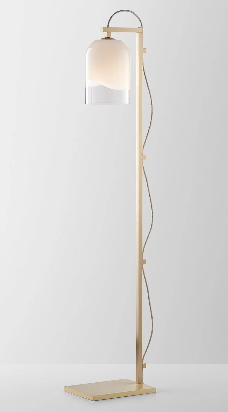 MONI FLOOR LAMP - BRASS / CLEAR + WHITE