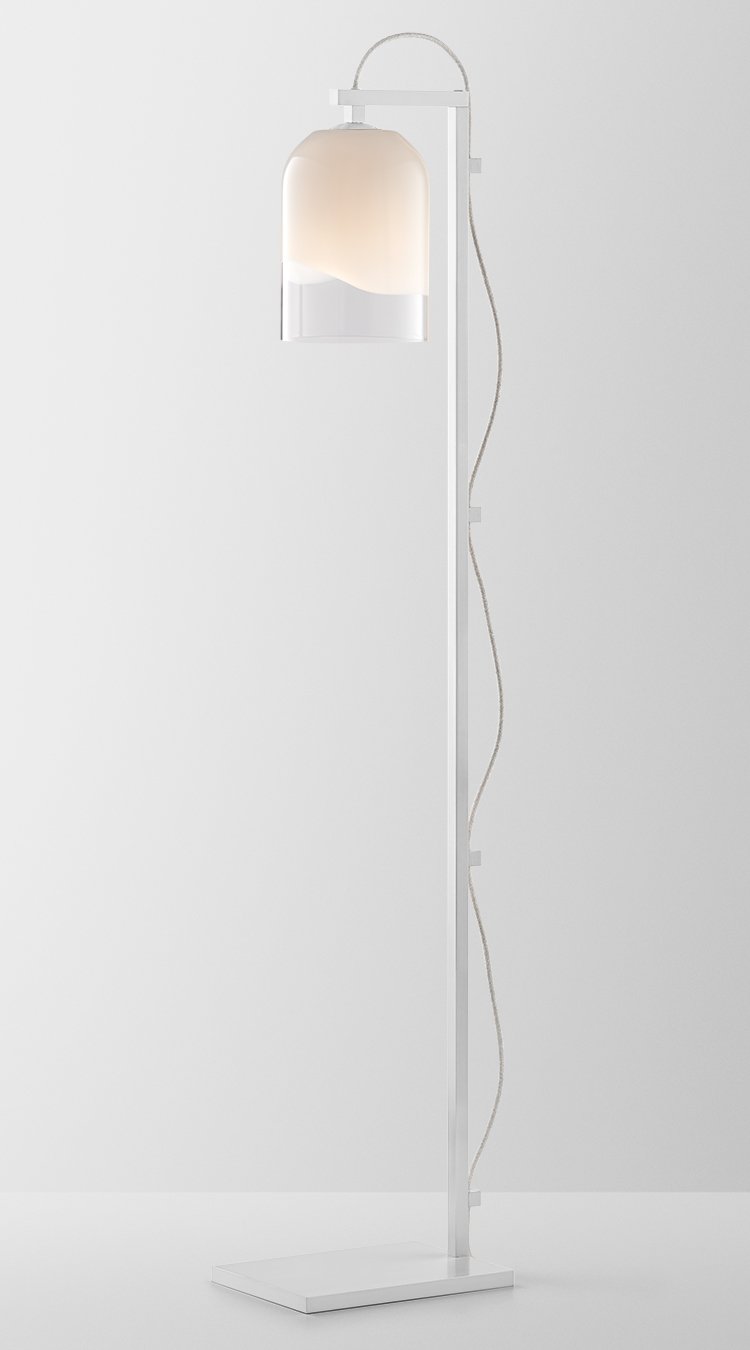 MONI FLOOR LAMP - WHITE POWDER COAT / CLEAR + WHITE