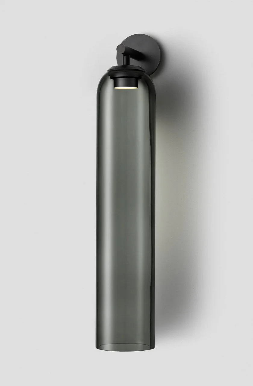 EXTERIOR FLOAT HOVER WALL SCONCE - TALL - ANODISED BLACK / GREY