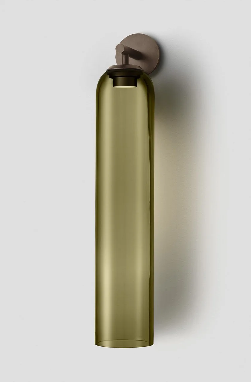EXTERIOR FLOAT HOVER WALL SCONCE - TALL - ANODISED BRONZE / SMOKE
