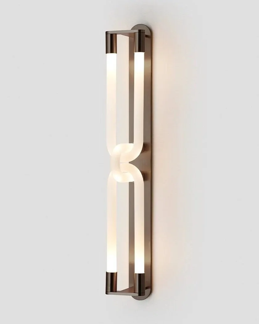 LOOPI DOUBLE WALL SCONCE - BRONZE / SNOW