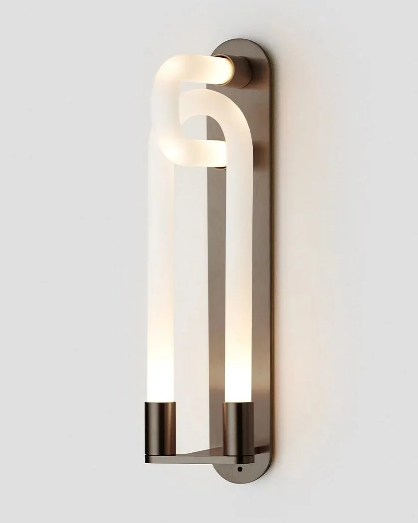 LOOPI SINGLE WALL SCONCE - BRONZE / SNOW