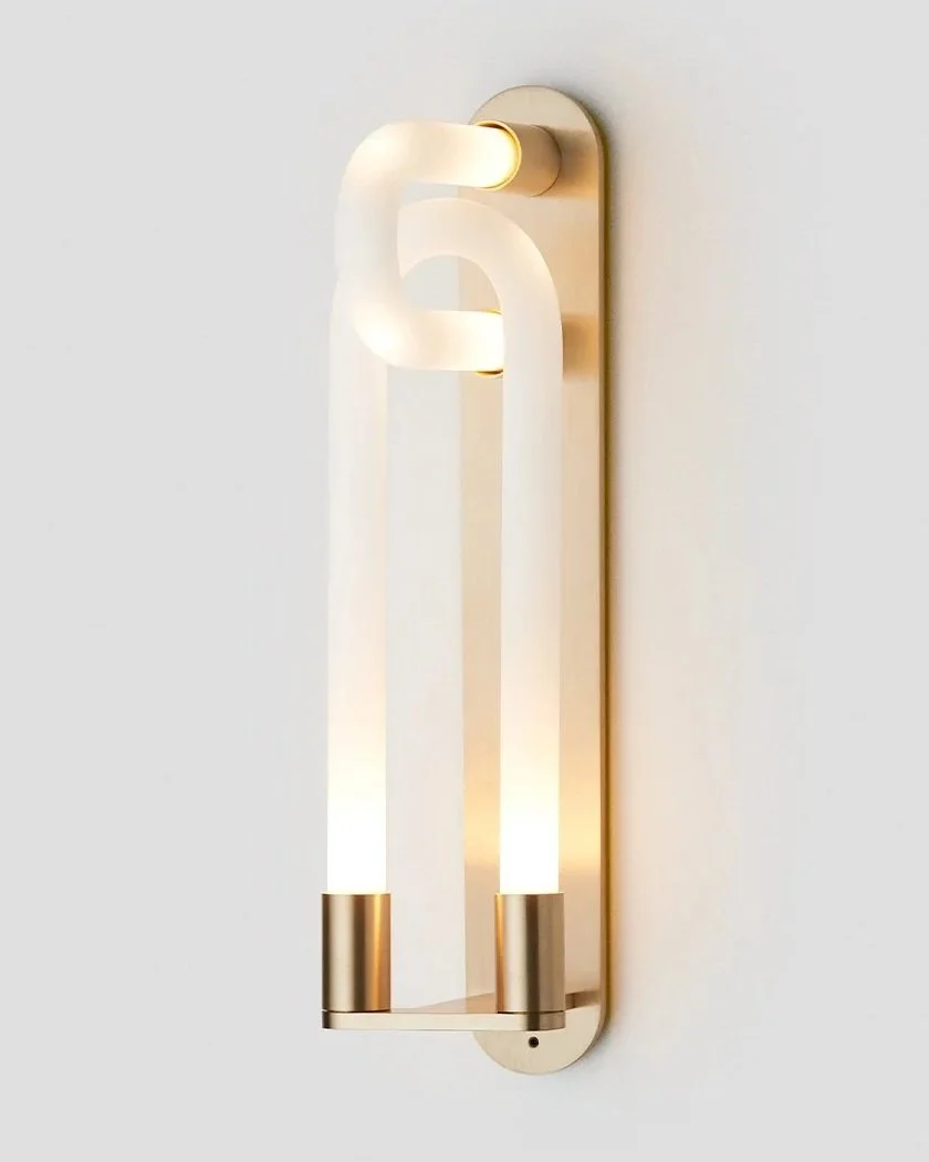 LOOPI SINGLE WALL SCONCE - BRASS / SNOW