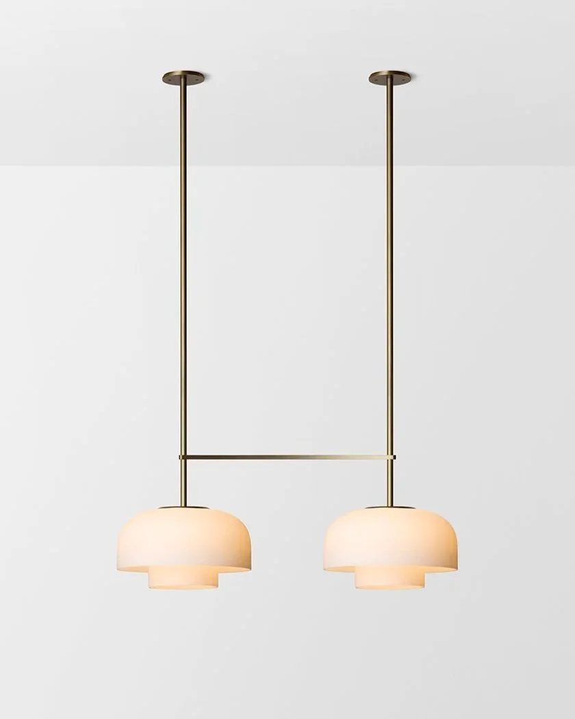 ROLO DOUBLE DOWN DOUBLE PENDANT - LARGE - BRONZE / SNOW