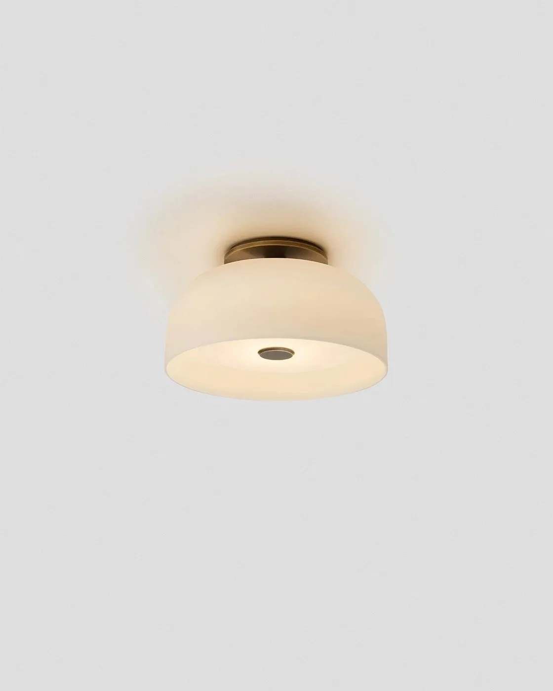 ROLO DOWNWARD FACING FLUSH MOUNT PENDANT - MEDIUM - BRASS / SNOW
