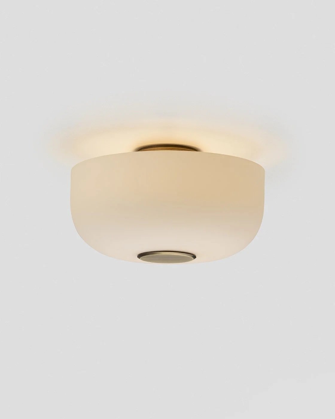 ROLO UPWARD FACING FLUSH MOUNT PENDANT - LARGE - BRONZE / SNOW