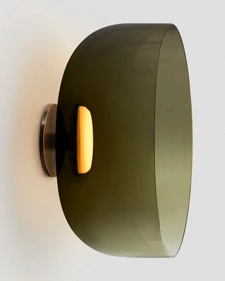 ROLO INTERIOR FORWARD FACING WALL SCONCE - LARGE - BRONZE / SMOKE