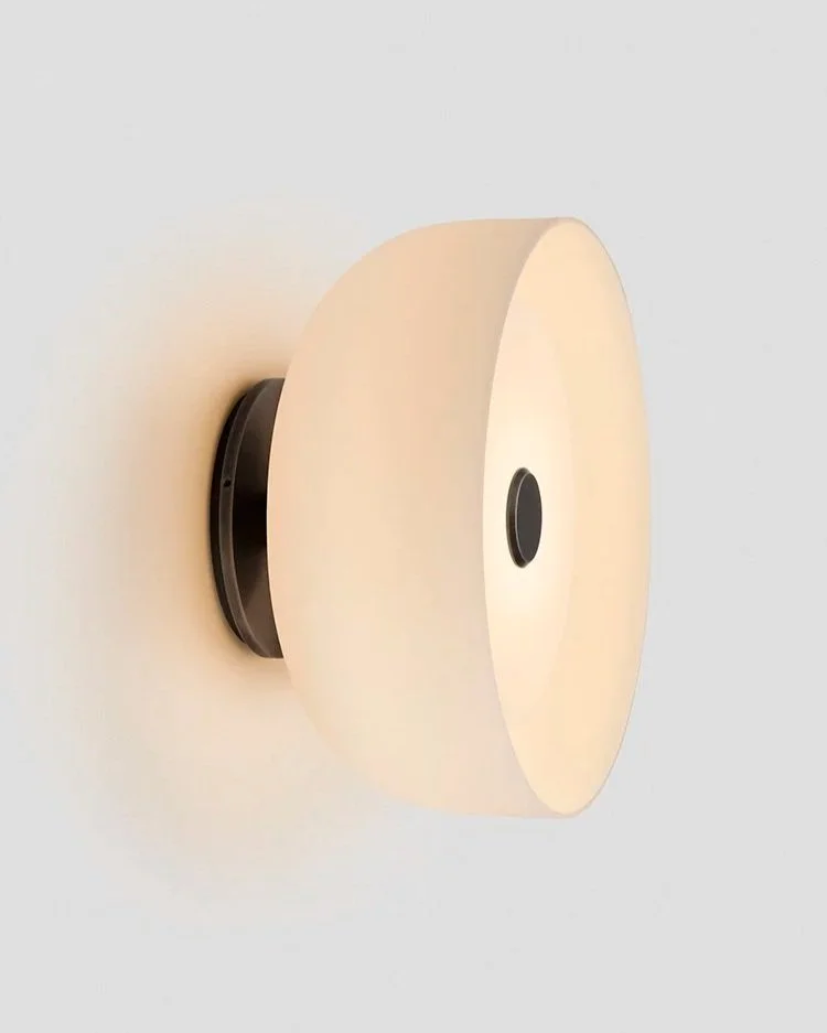 ROLO EXTERIOR FORWARD FACING WALL SCONCE - MEDIUM - ANODISED BRONZE / SNOW