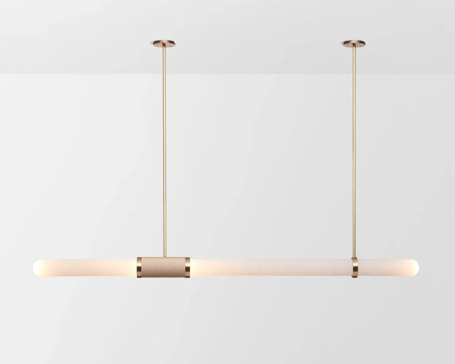 SCANDAL LONG PENDANT - BRASS / SNOW / BRASS MESH INLAY