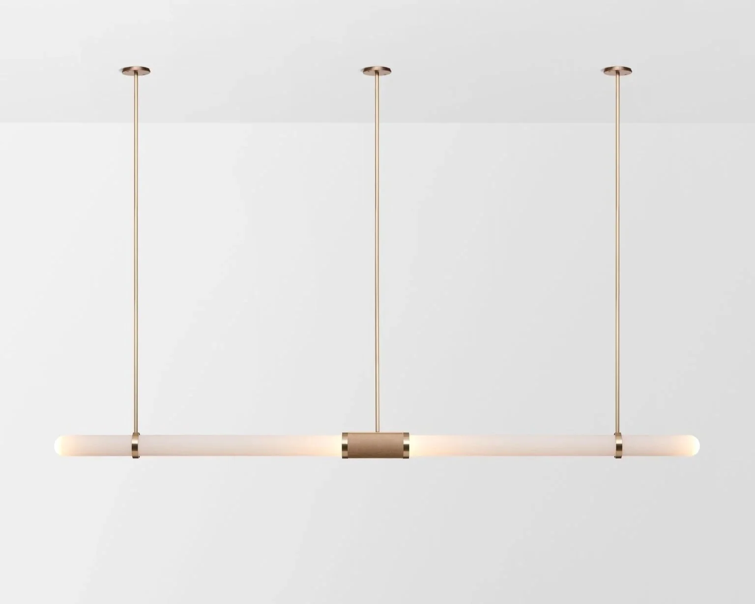 SCANDAL EXTRA LONG PENDANT - BRASS / SNOW / BRASS MESH INLAY