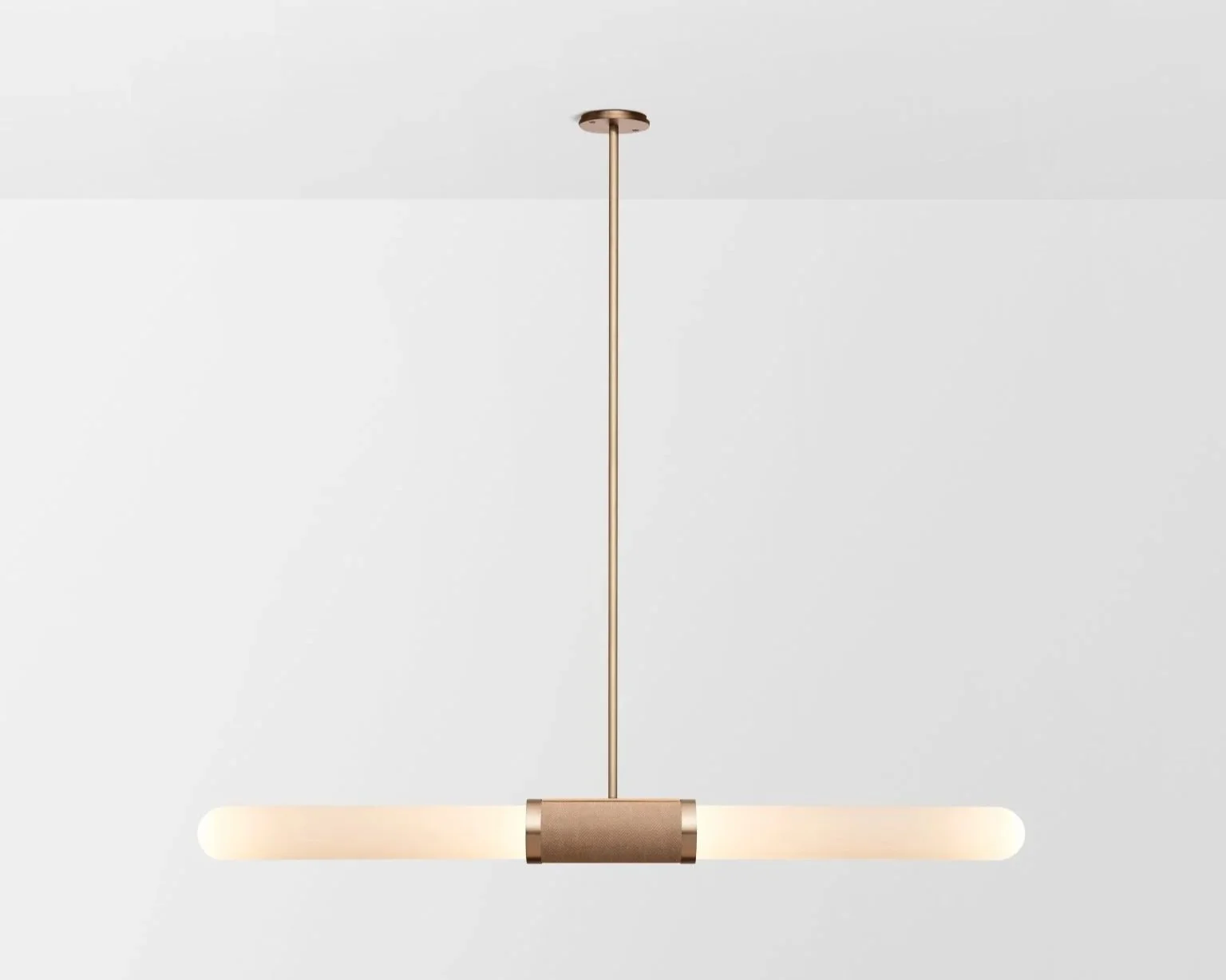 SCANDAL SHORT PENDANT - BRASS / SNOW / BRASS MESH INLAY