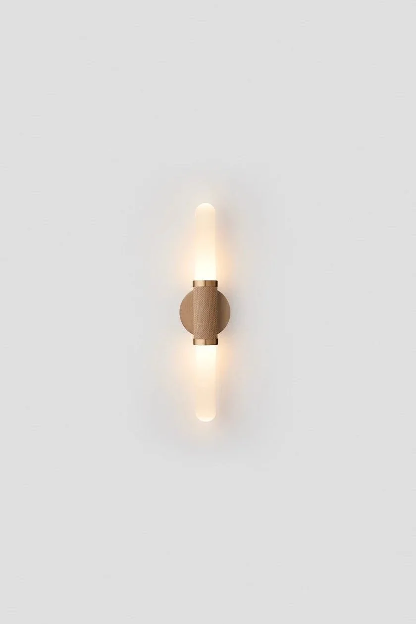 SCANDAL MINI SHORT WALL SCONCE - BRASS / SNOW / BRASS MESH 