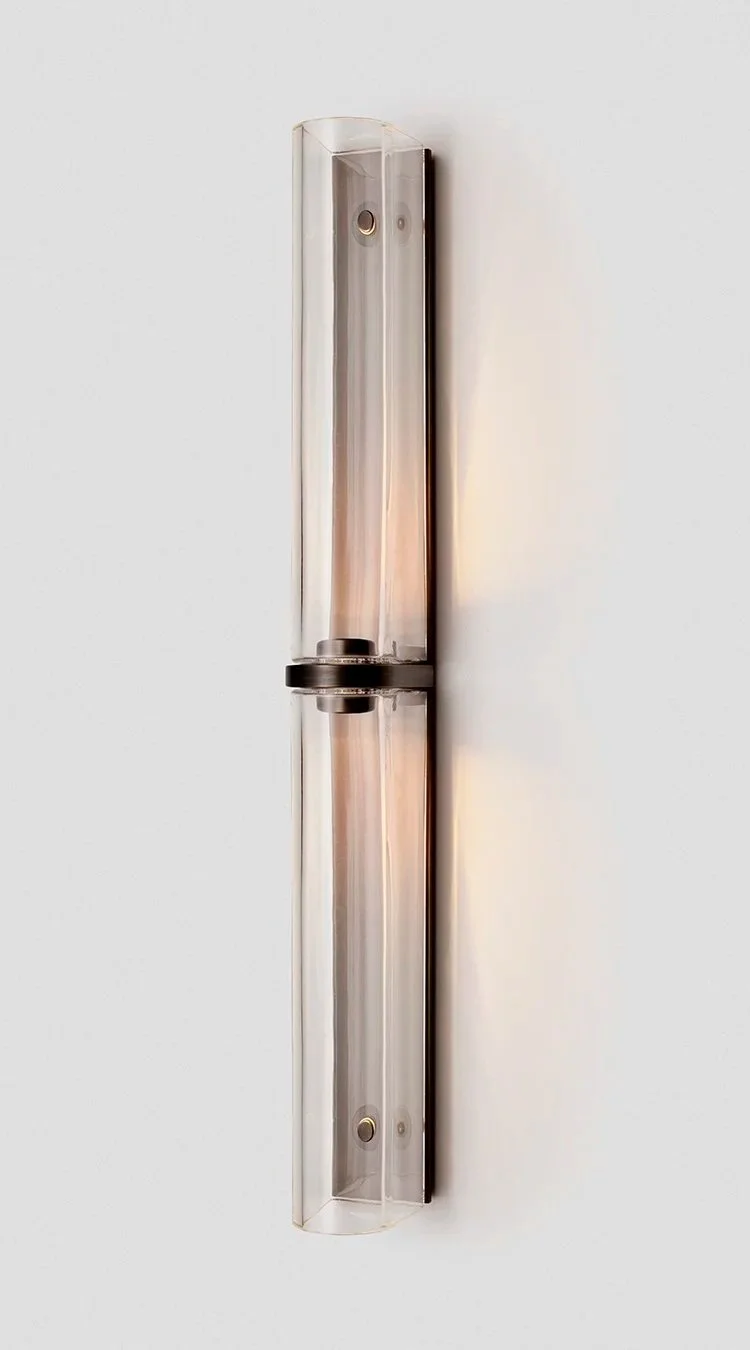 SLIM END TO END LARGE WALL SCONCE - BRONZE / CLEAR