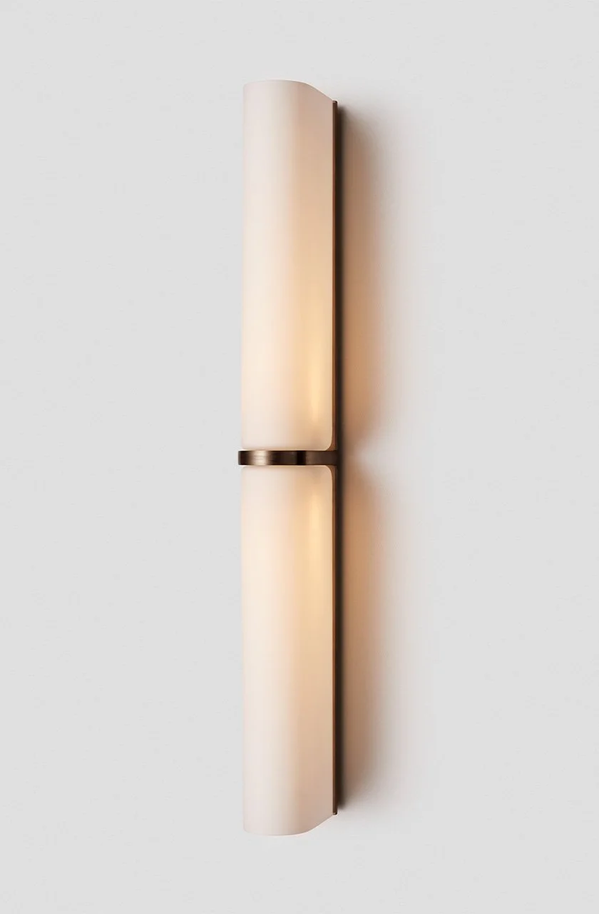 SLIM END TO END EXTRA LARGE WALL SCONCE - BRONZE / SNOW