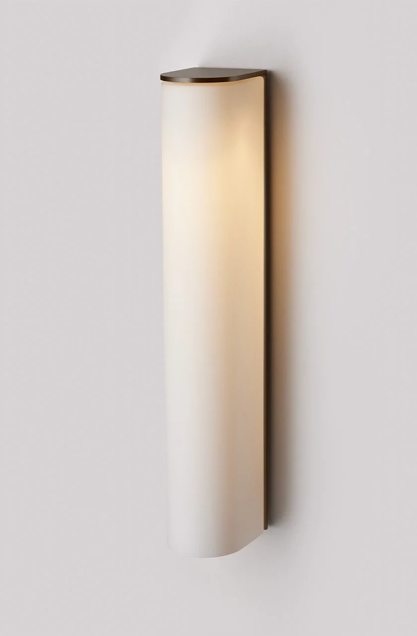 SLIM EXTRA LARGE WALL SCONCE - INTERIOR - BRONZE / SNOW