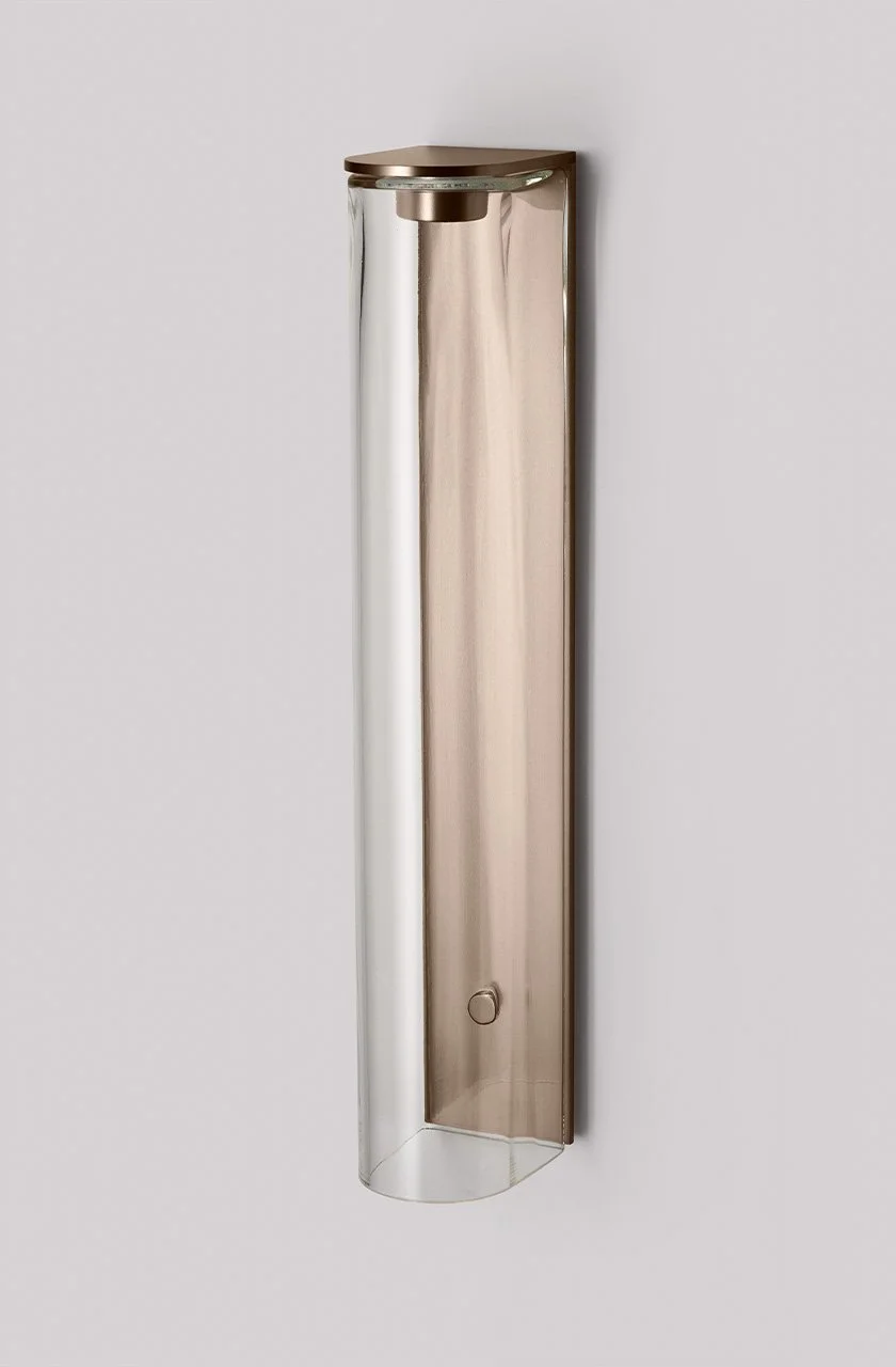 SLIM EXTRA LARGE WALL SCONCE - INTERIOR - BRONZE / CLEAR