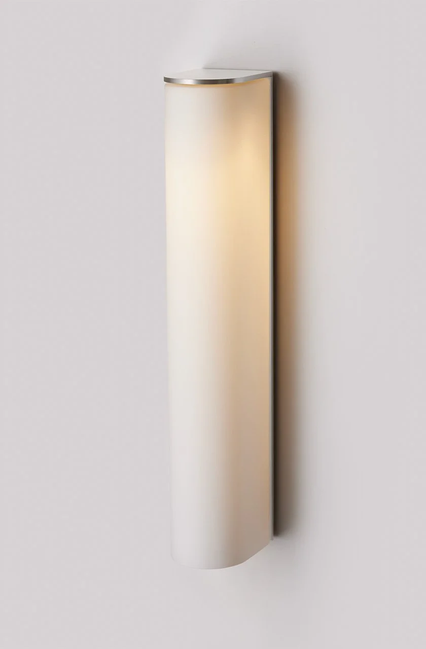 SLIM EXTRA LARGE WALL SCONCE - INTERIOR - SATIN NICKEL / SNOW
