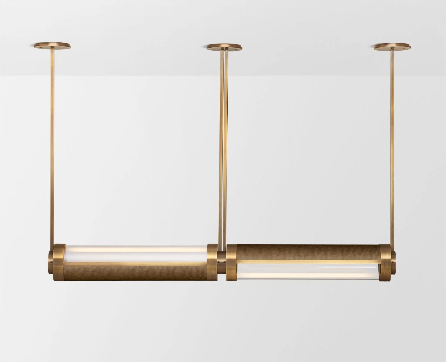 SWIVEL DOUBLE PENDANT SMALL + SMALL - BRASS / BRASS MESH INLAY