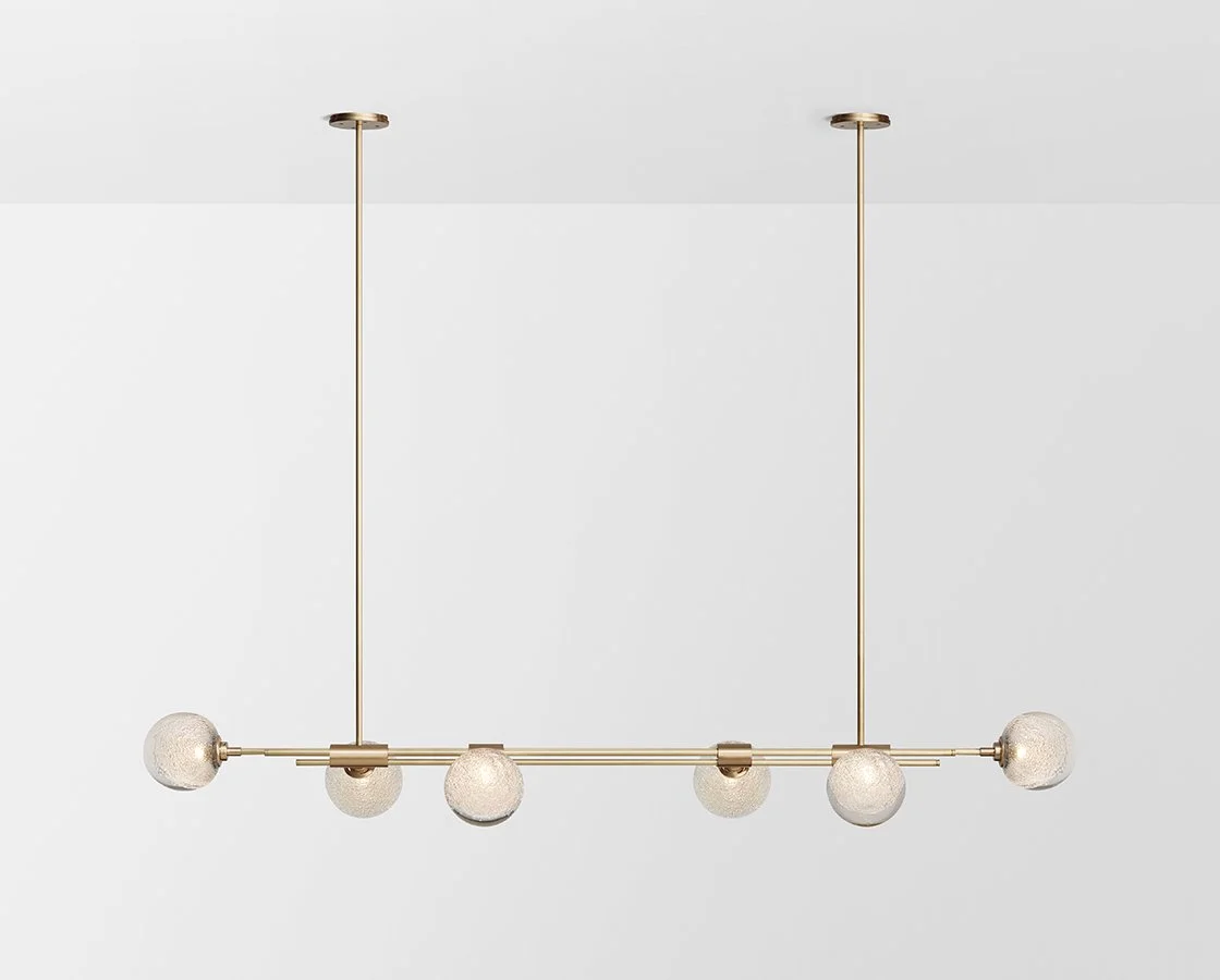 TRILOGY HORIZONTAL 6 BALL PENDANT - BRASS / FIZI