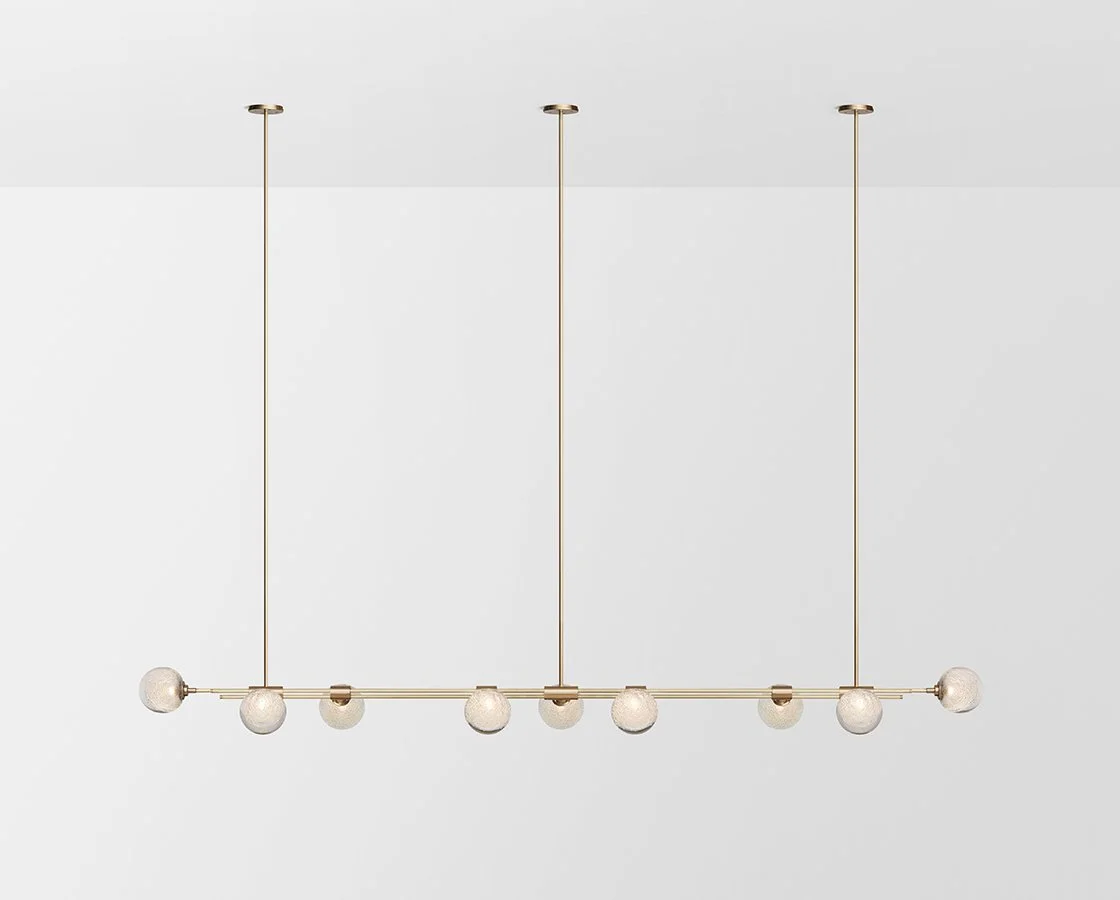 TRILOGY HORIZONTAL 9 BALL PENDANT - BRASS / FIZI