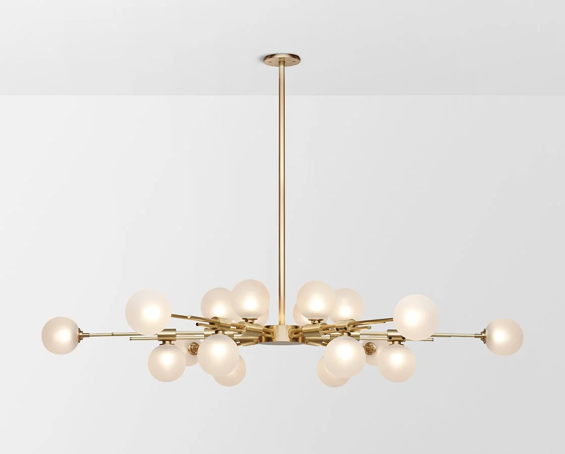 TRILOGY STARBURST PENDANT | BRASS / SNOW