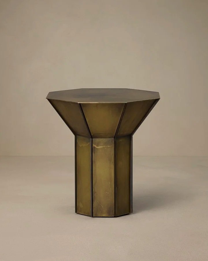FLARE SIDE TABLE - BURNISHED BRASS