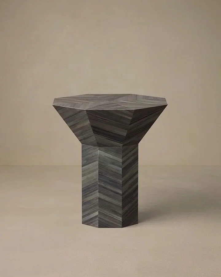 FLARE SIDE TABLE - STRAW MARQUETRY