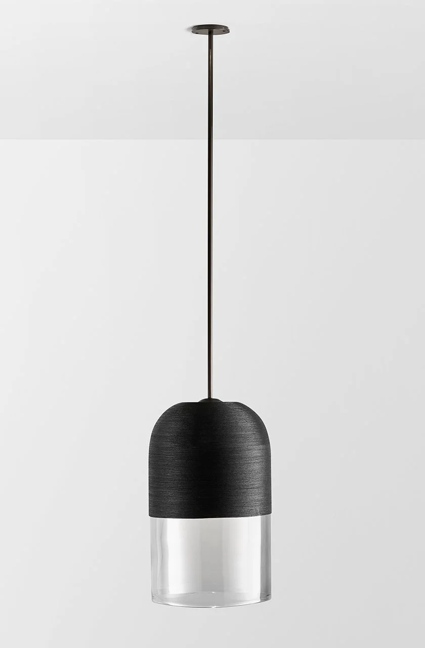 Articolo-Studios-Indi-Pendant-Single-XL-Clear-Black-Weave-Mid-Bronze-On.jpg