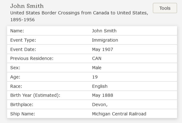 US Immigration Canadian Border Crossings • FamilySearch