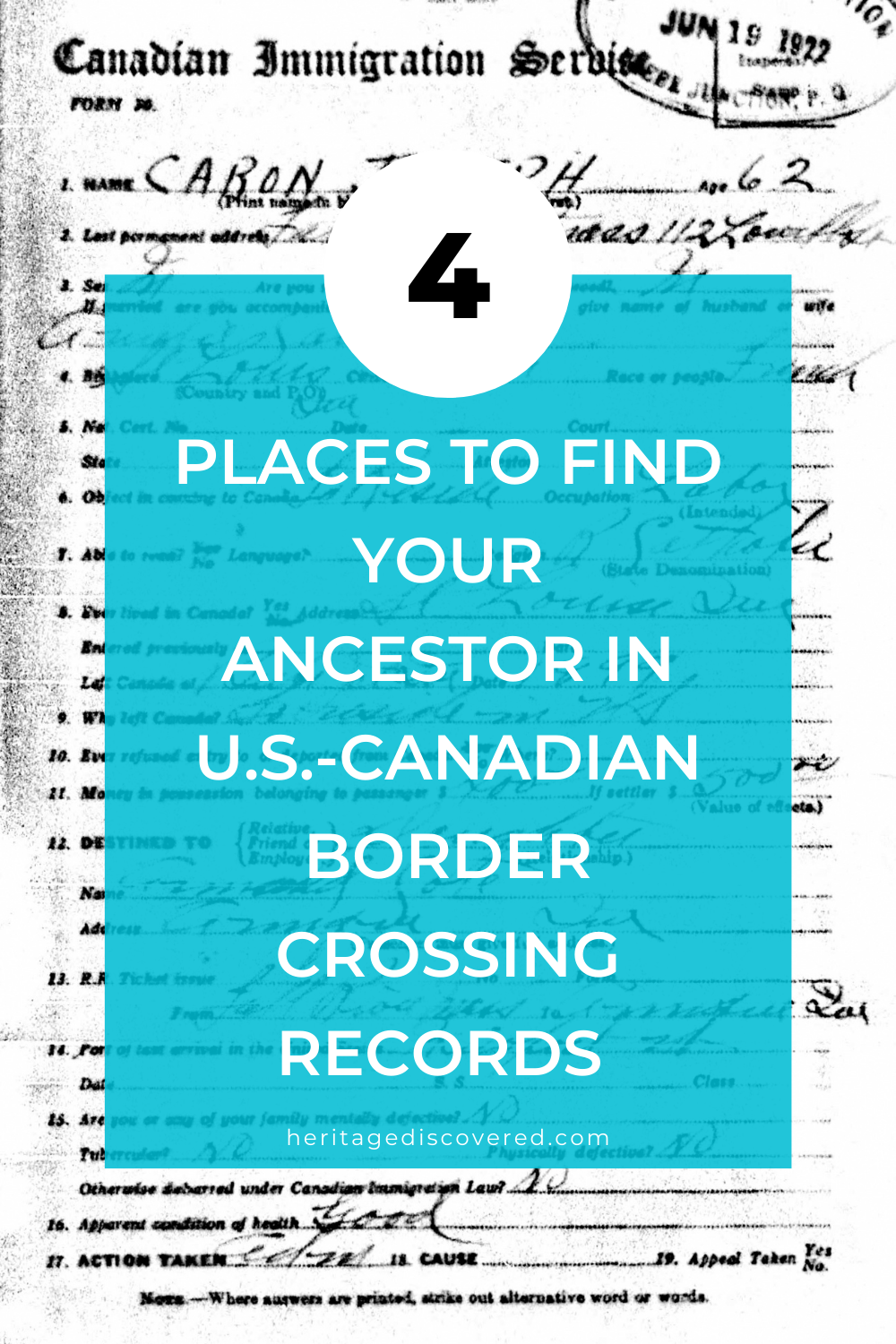 US Immigration Canadian Border Crossings • FamilySearch