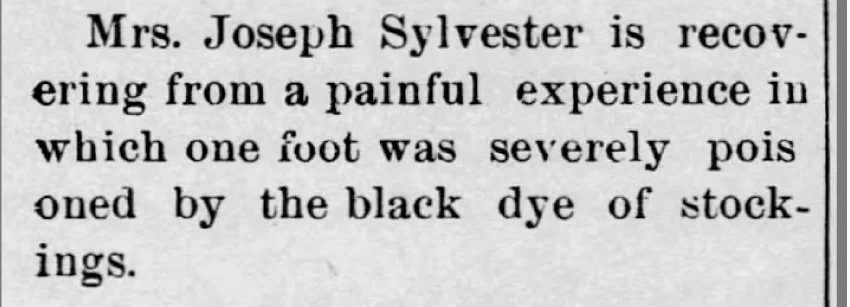 Brief article on a woman recovering from dye poisoning.