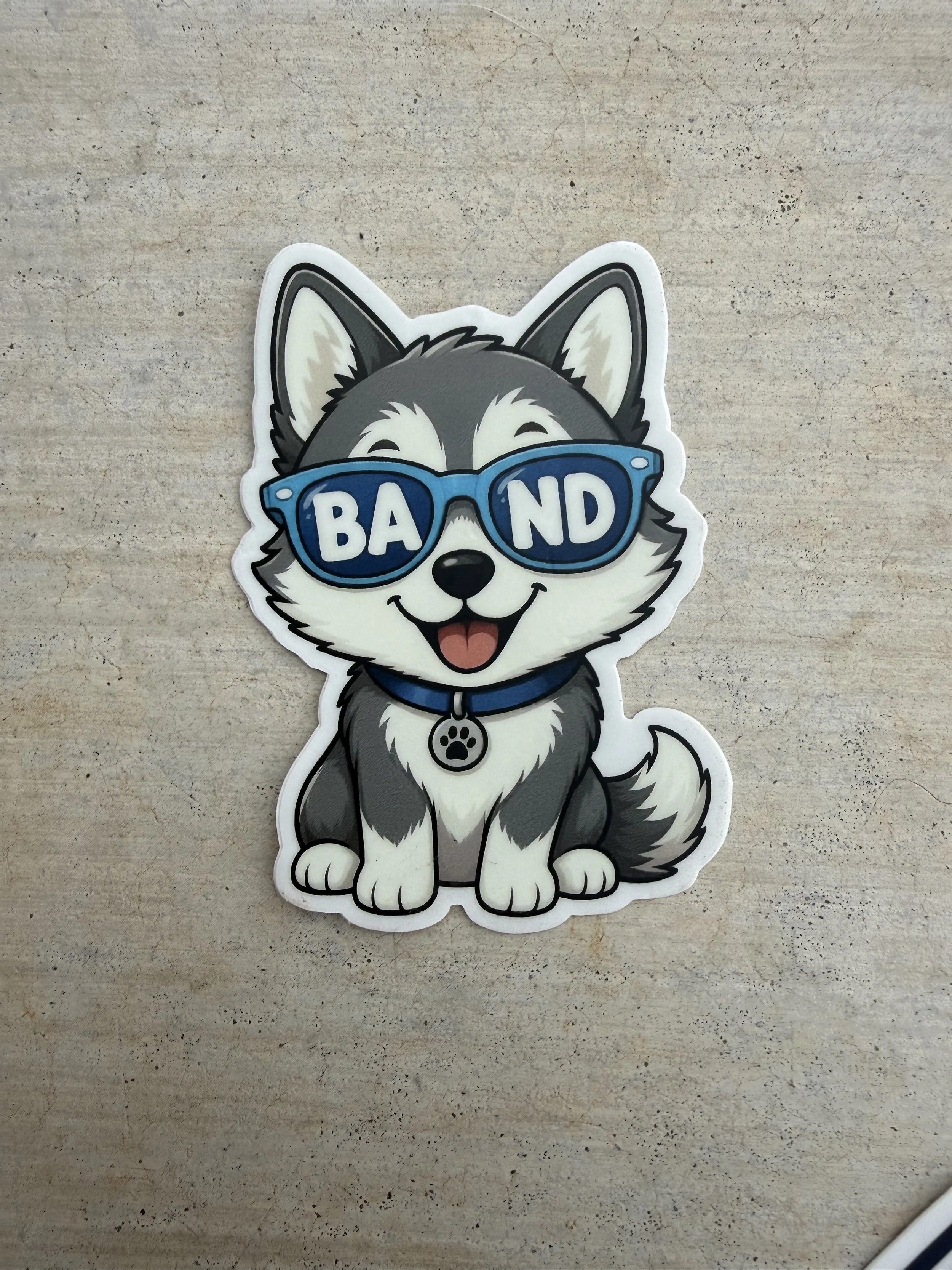Husky Dog Band Sticker