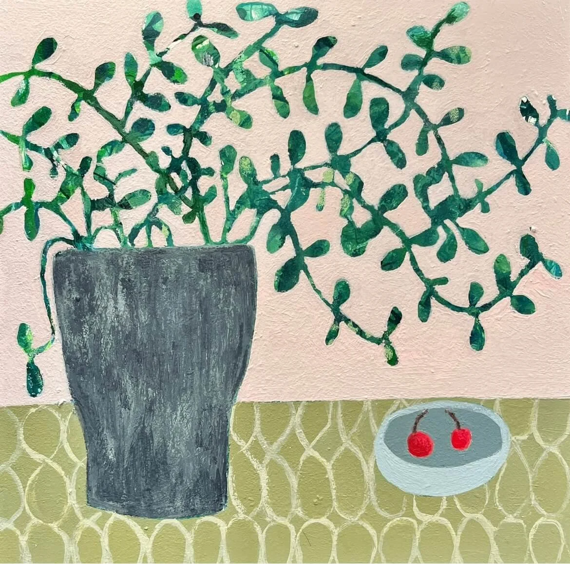 Jade Plant with Two Cherries