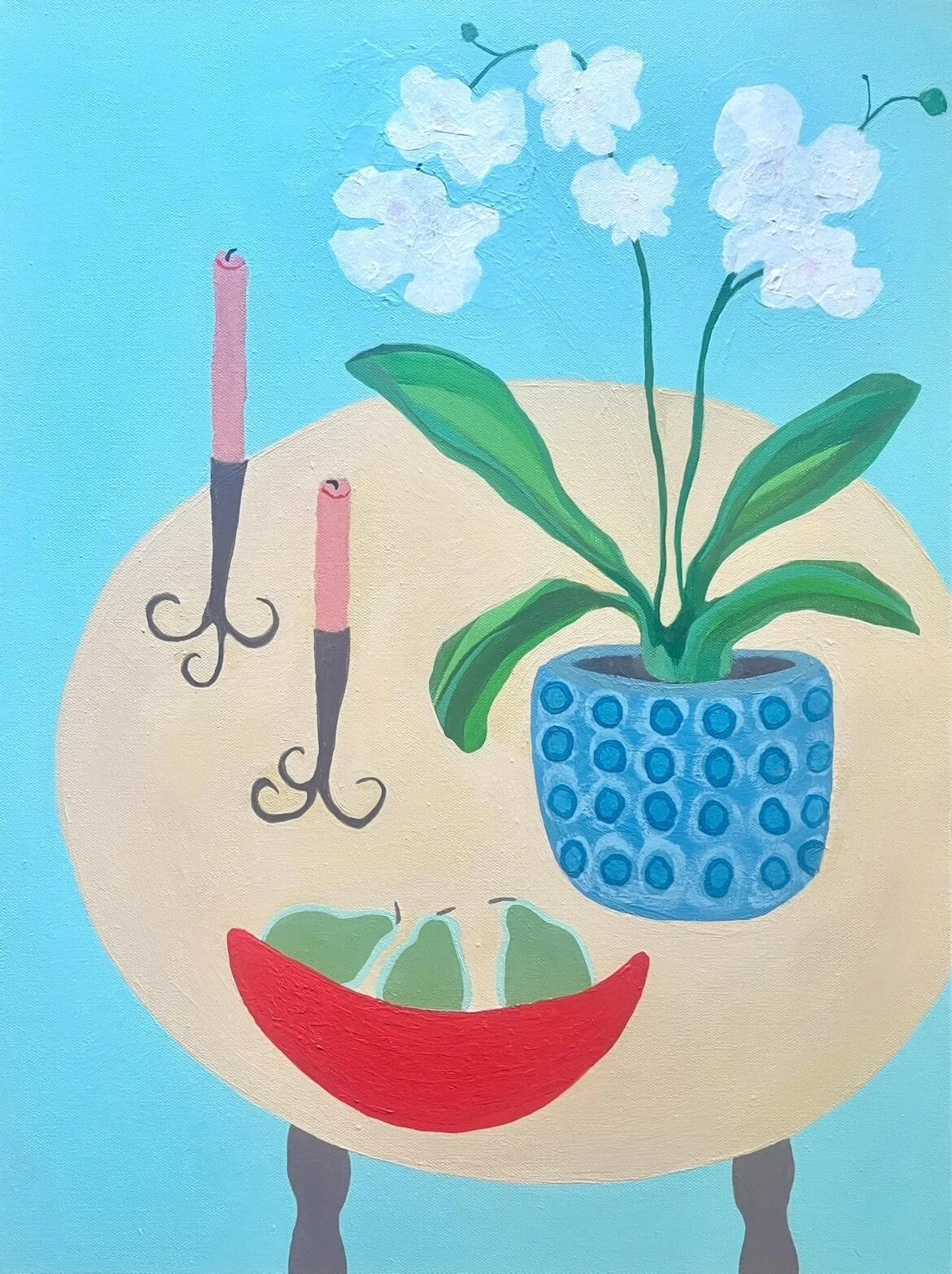 Still Life With Orchid And Pears