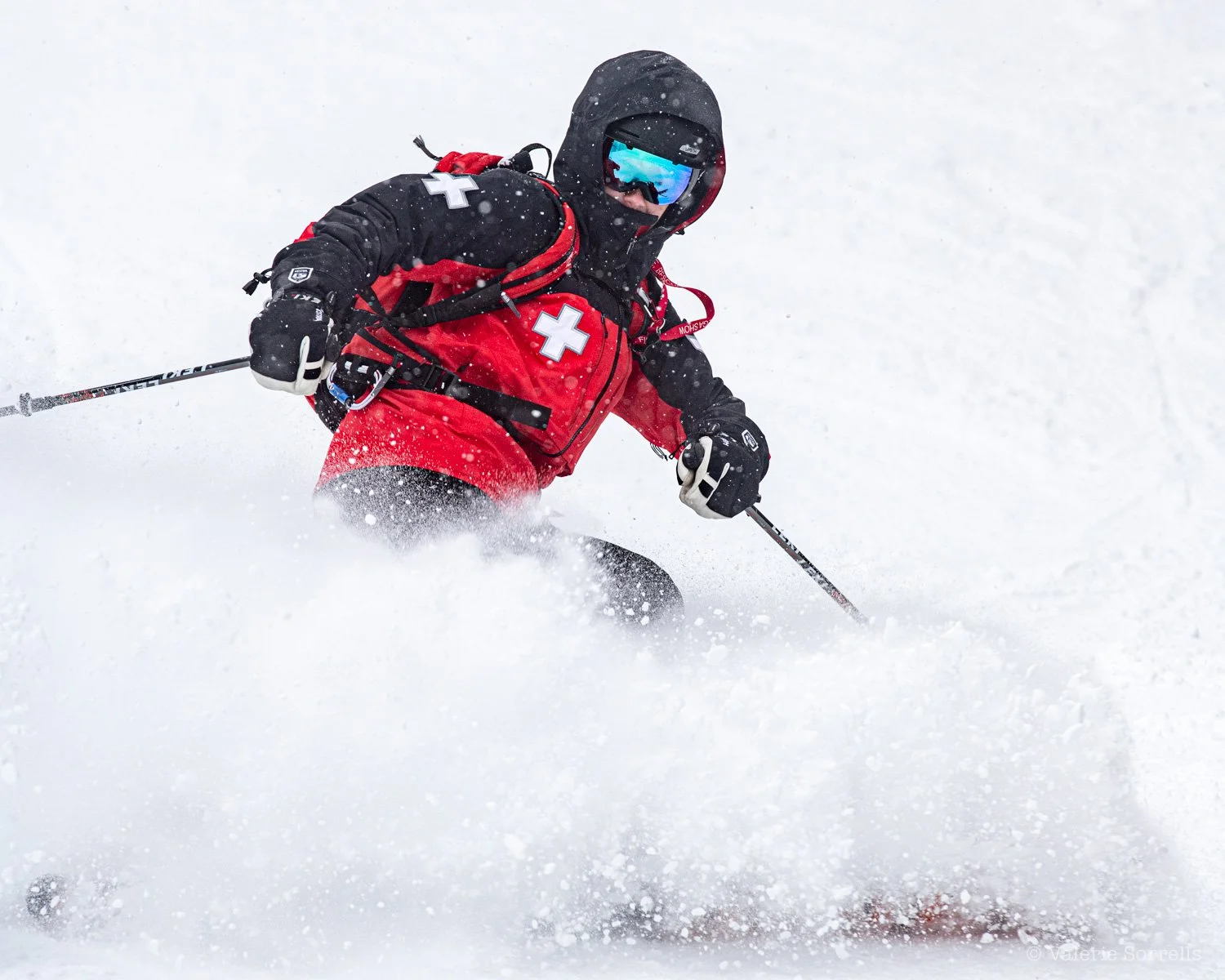 ski patroller edging 