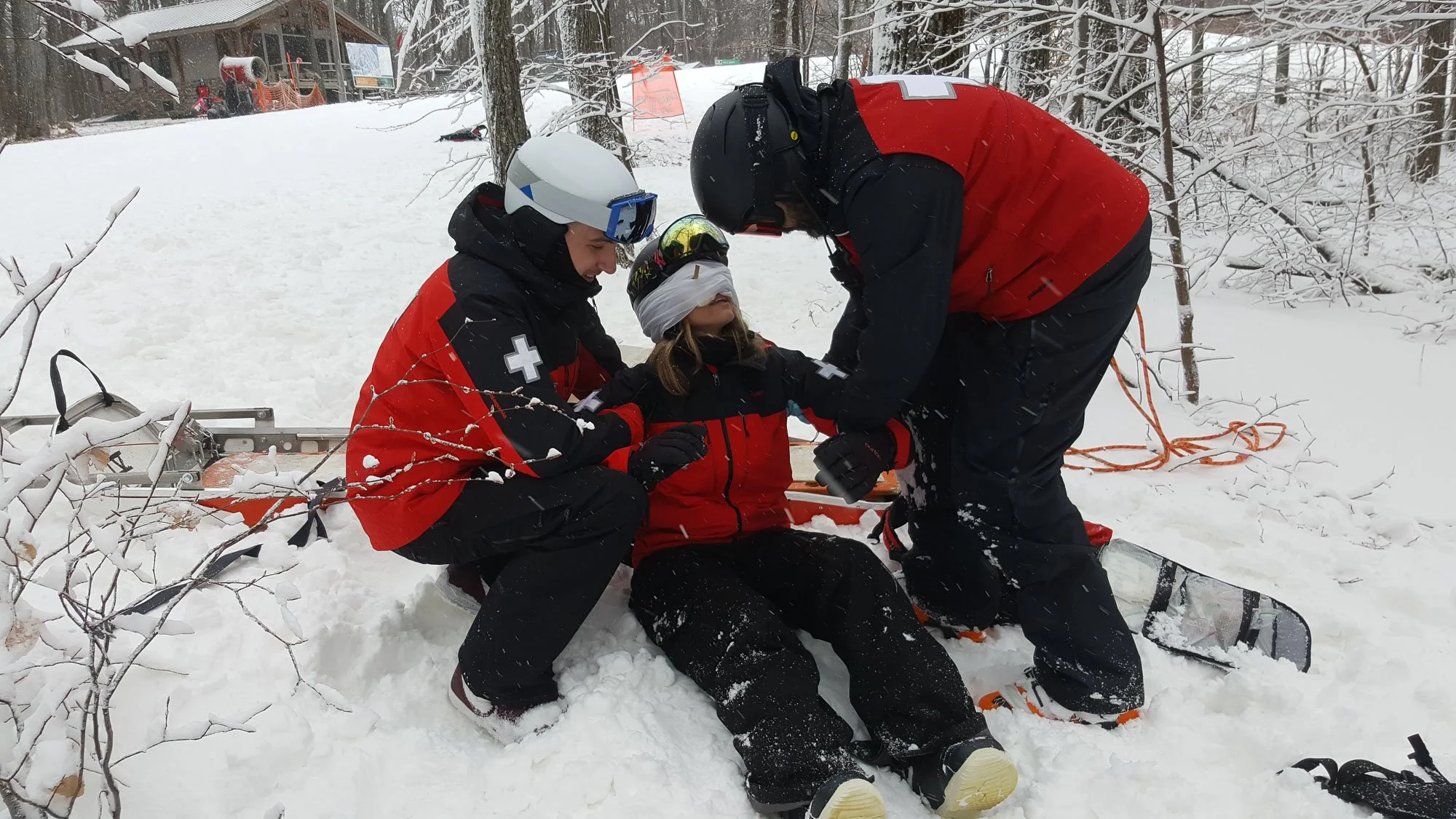 ski patroller first aid practice