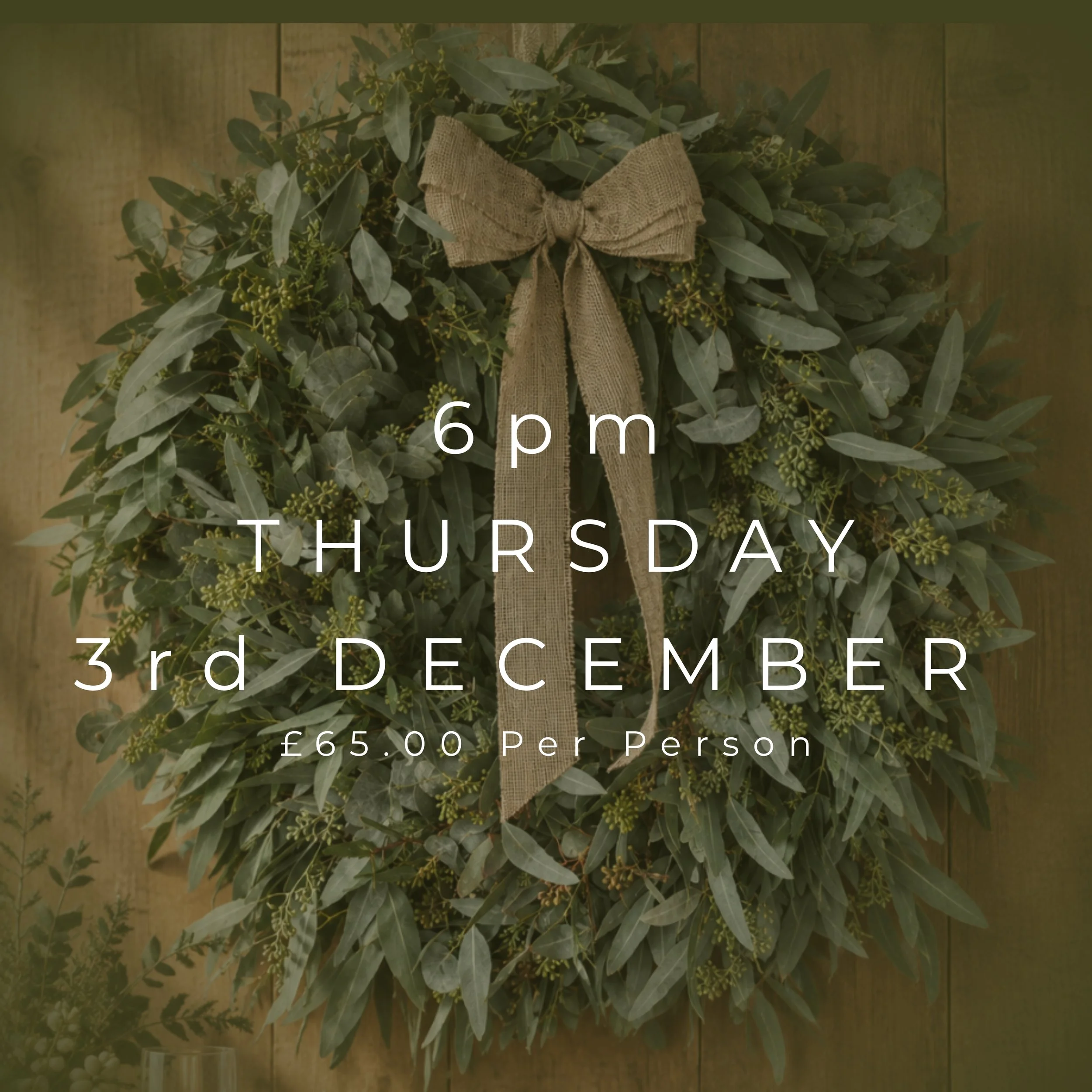 6pm - Thursday 3rd December