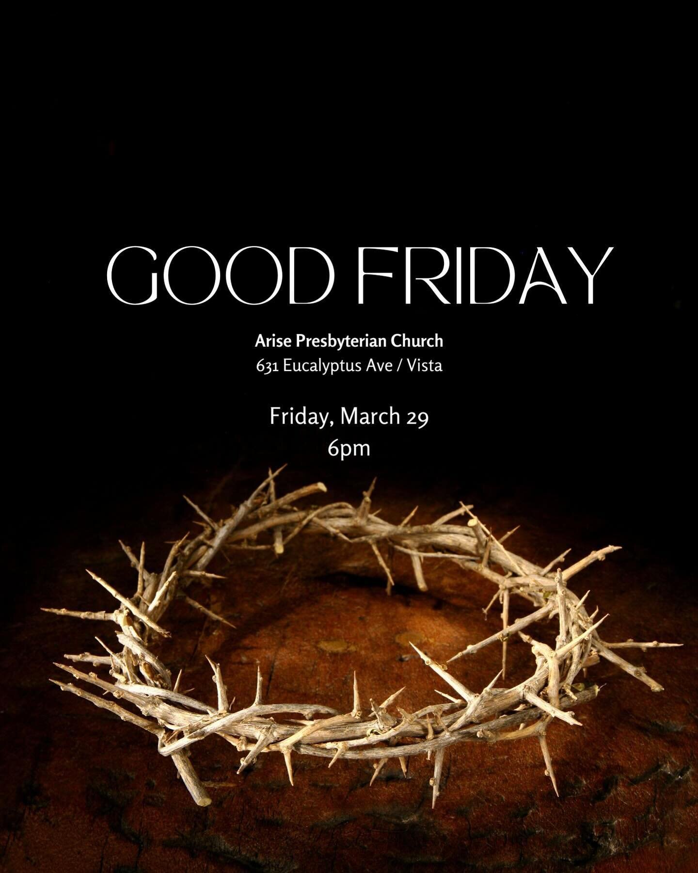 Join us at 6pm on Friday, March 29 as we prepare our hearts and minds for the fullness of the story of Jesus&rsquo;s ultimate sacrifice. 

No reservation required and friends and family are welcome! 

If you&rsquo;ve never been to a &ldquo;Good Frida