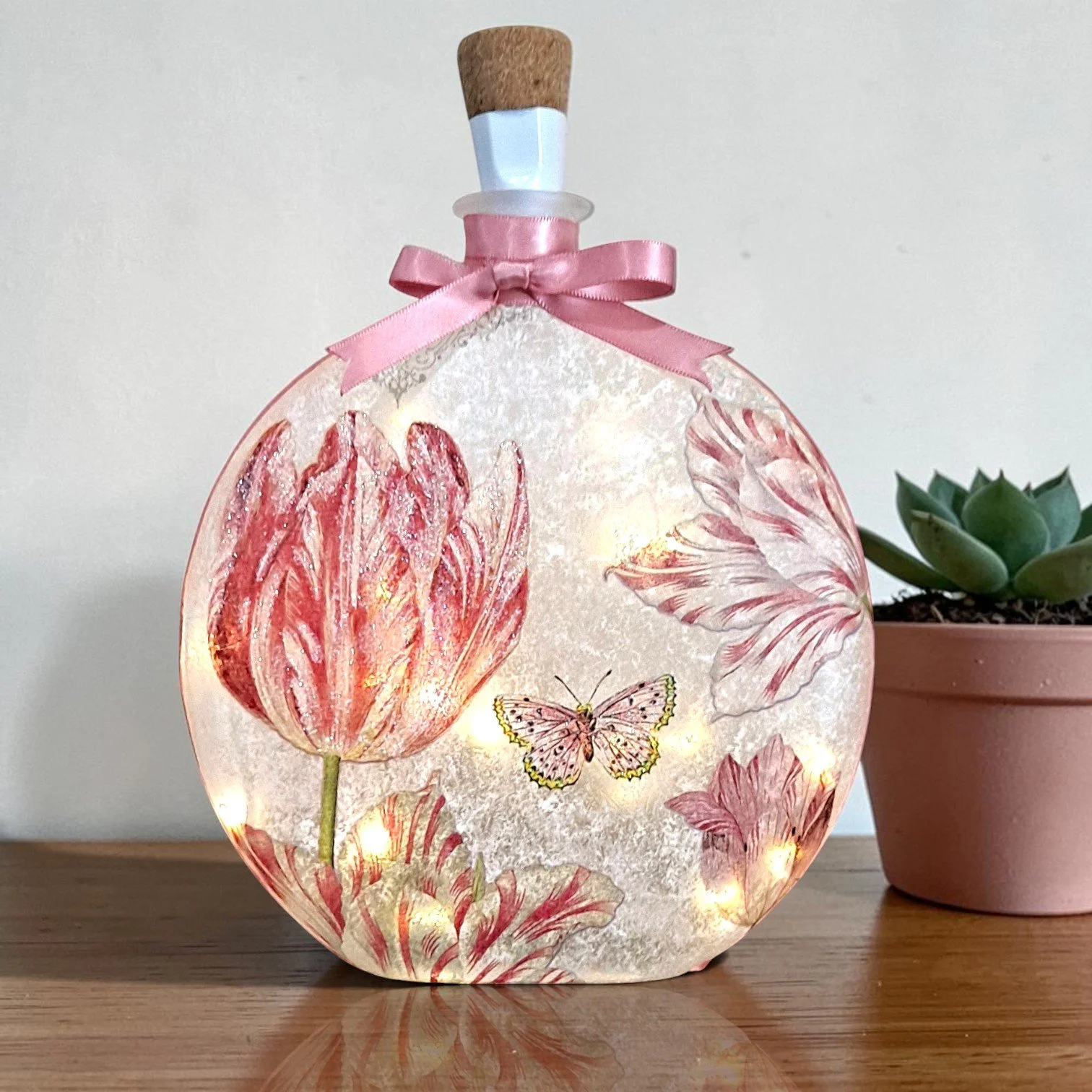 Beautiful and unique, Parrot Tulips Bottle Light