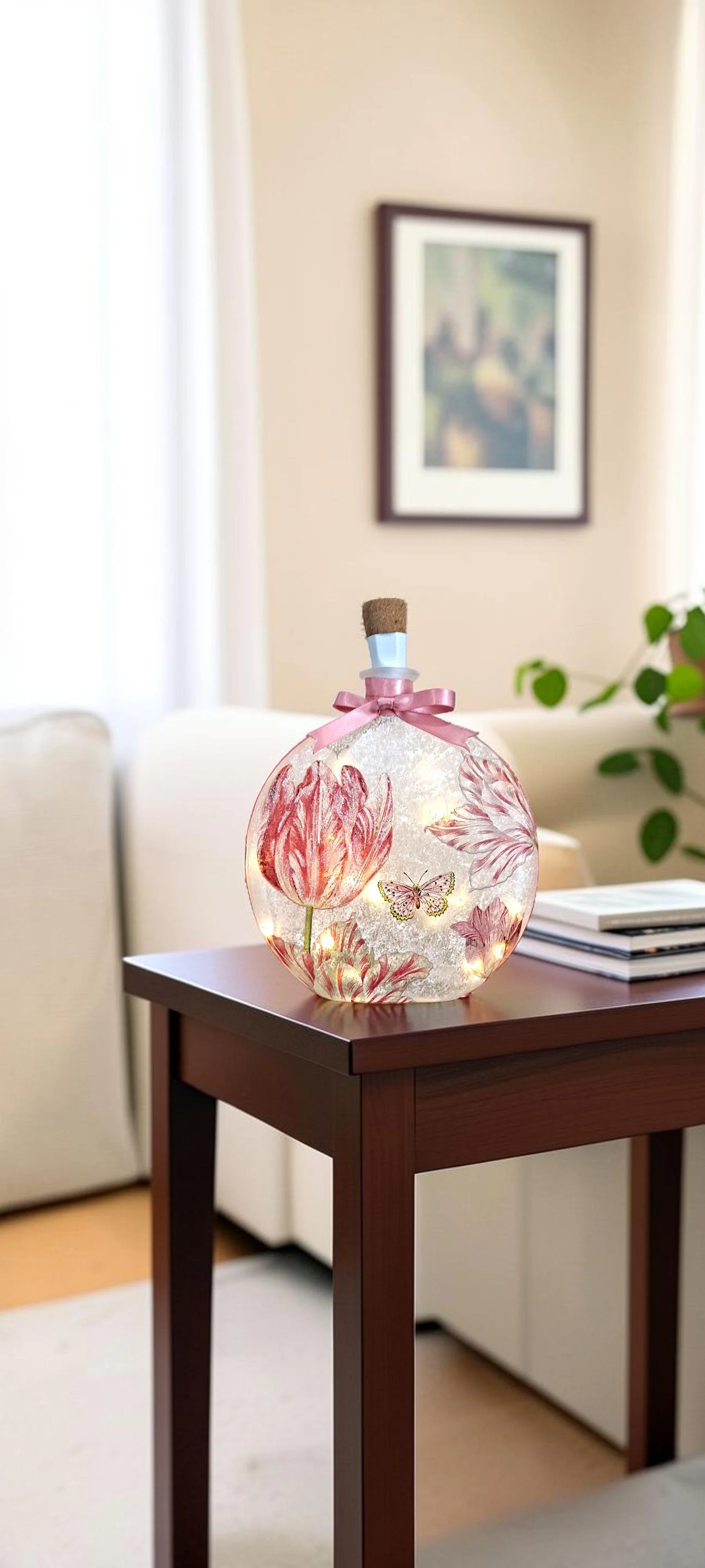 Parrot Tulips and Lilies Bottle Light