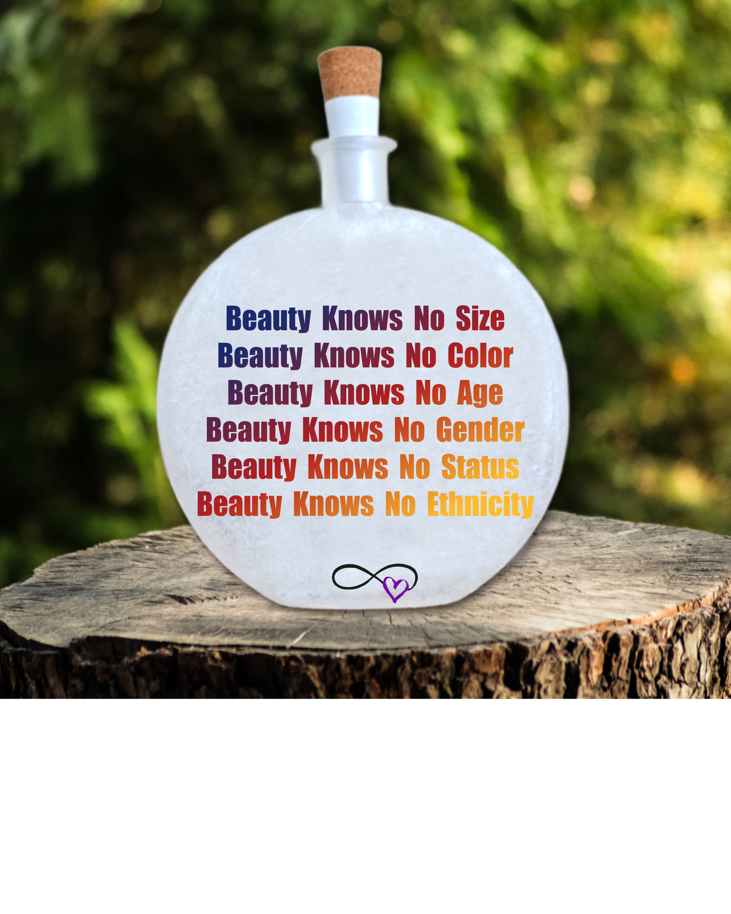 Beauty  knows no size - Decoupage Bottle Light