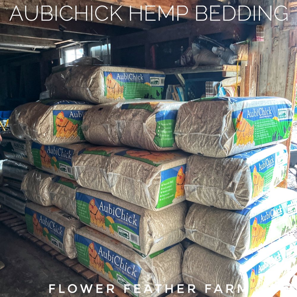 Aubichick Hemp Bedding at Flower Feather Farm 