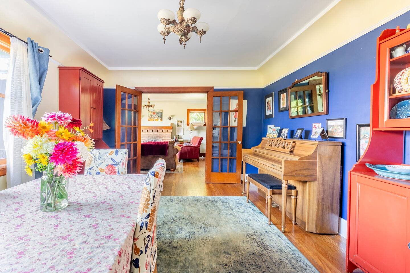 Dining Room at Flower Feather Farm, the best AirBNB near Bellingham