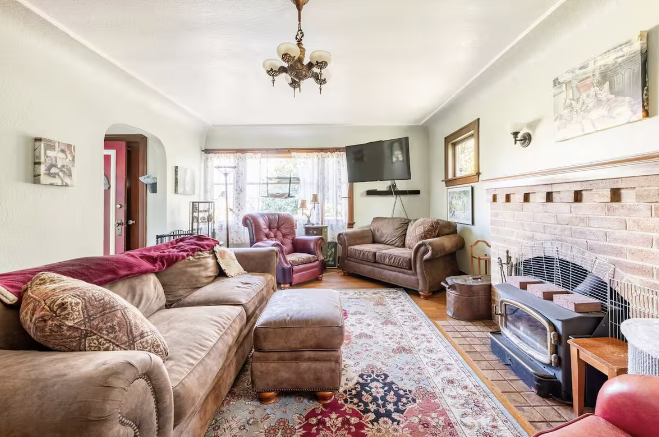 Shared Living Room at Flower Feather Farm, the best AirBNB near Bellingham
