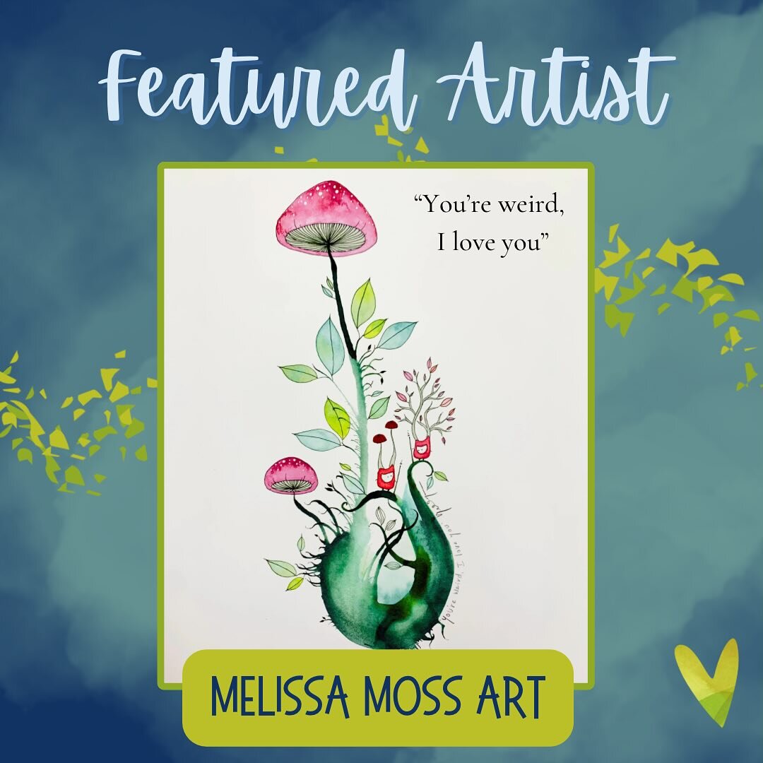 Melissa Moss resides in Asheville, North Carolina and creates beautiful paintings, with acrylic, pen and ink, and resin. We love how she combines color, natural elements, and fantastical creatures to produce joyful and thought provoking pieces. Come 