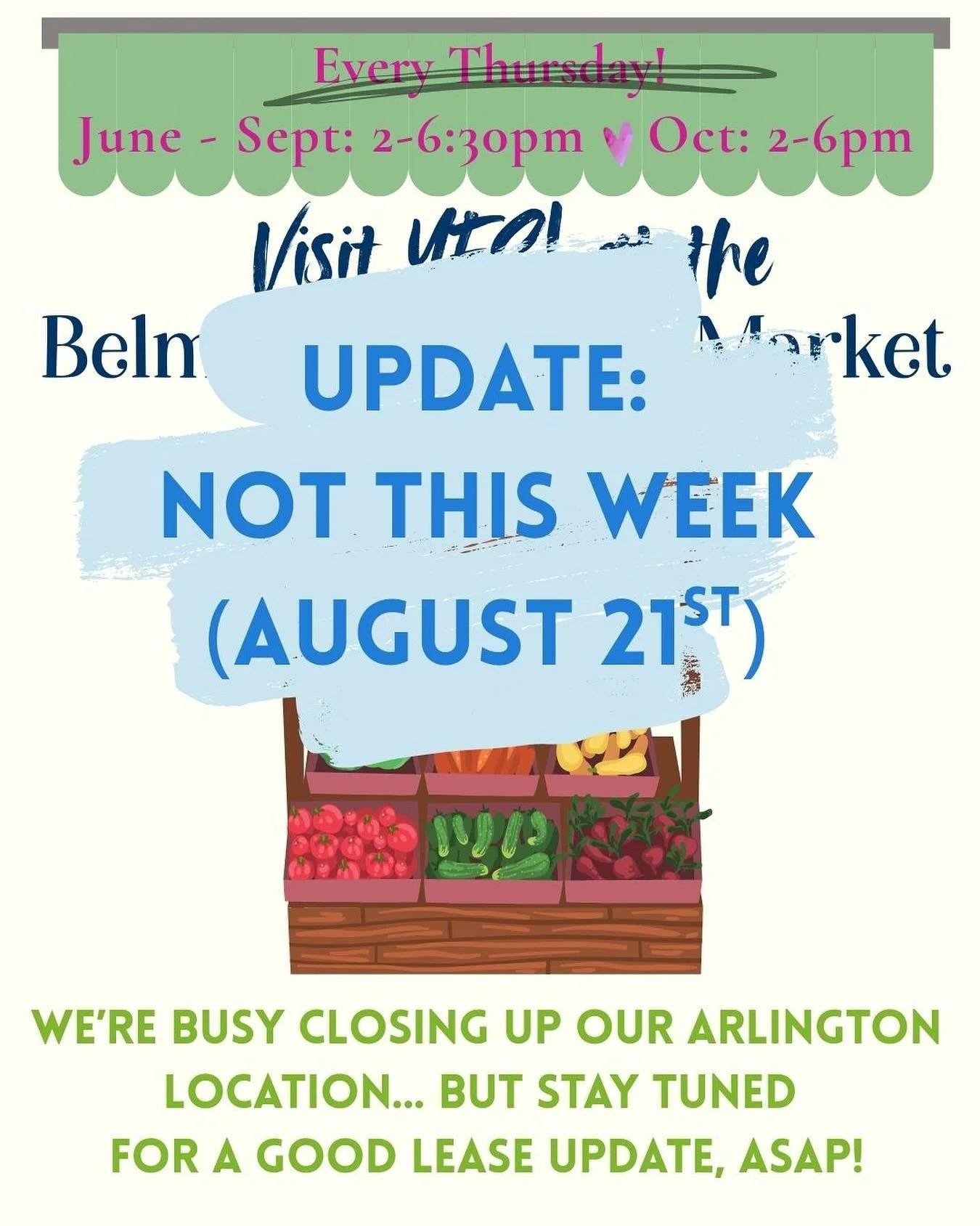 We won&rsquo;t be at @belmontfarmersmarket today - busy doing inventory and packing up [our Arlington location] shop&hellip;. but please do stay tuned for a new storefront update - the second we have a signed lease, we&rsquo;ll let you all know!!!