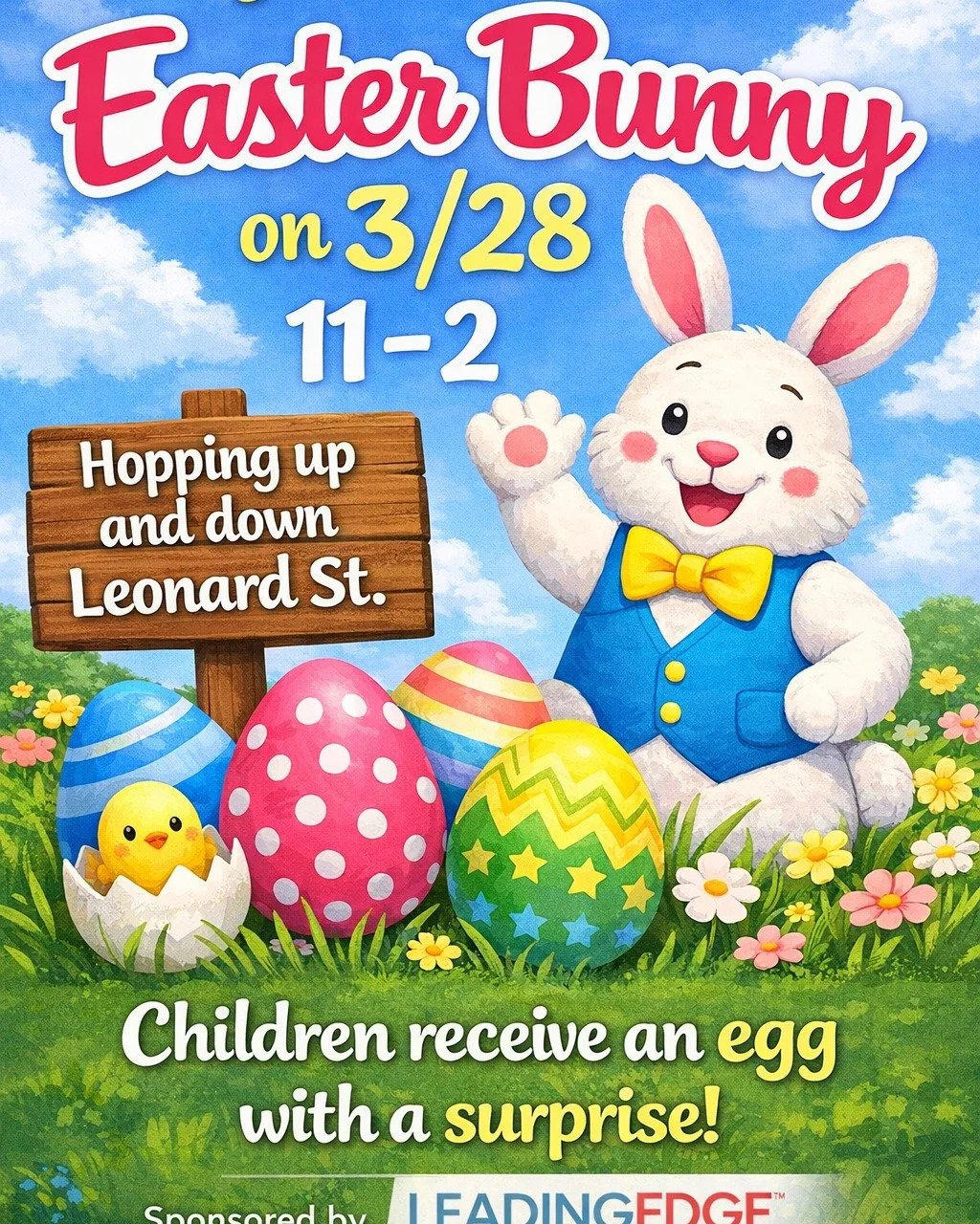 Visit Belmont Center Saturday morning with the kids and get a photo with (and treats from) the Easter bunny!

Organized by our friends at @a_chocolate_dream and sponsored by our friends at @leadingedgere. 🐣